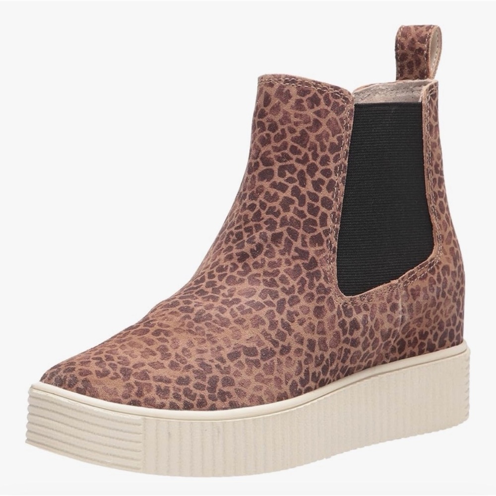 Dolce Vita Cola Women’s Dark Leopard Print Suede‎ Chelsea Boots, SZ 9.5